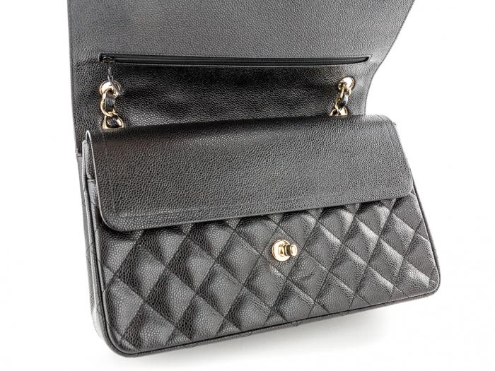 Chanel Caviar Double Flap Bag - Image 4
