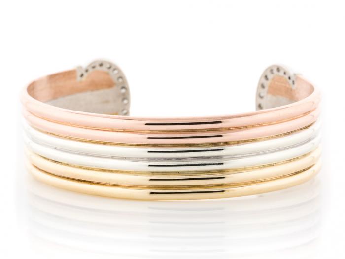 Tri Clolour Diamond Bangle