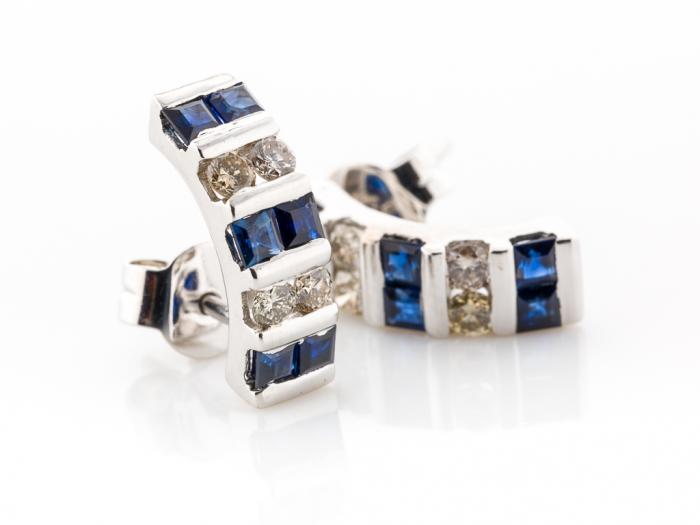 Sapphire and Diamond Earrings