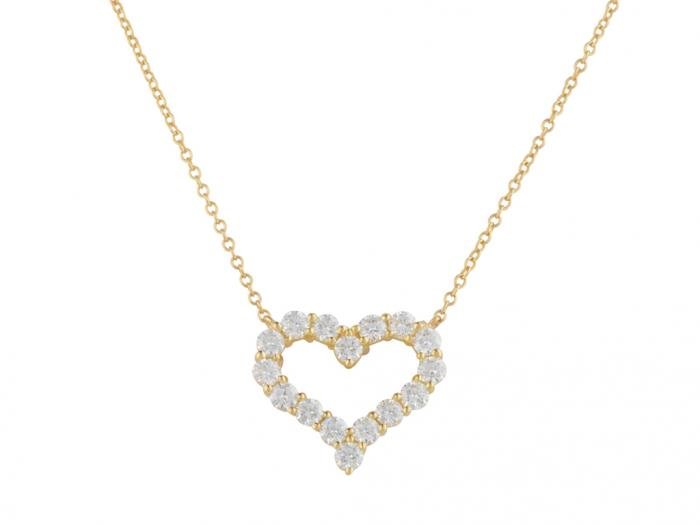 Tiffany & Co Diamond Heart Pendant Necklace