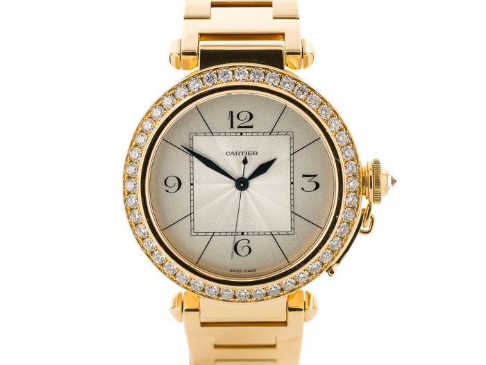 Preowned Cartier Pasha 18ct Yellow Gold & Diamond Watch