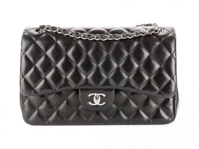 Chanel Classic Double Flap Bag Black Lamb Skin