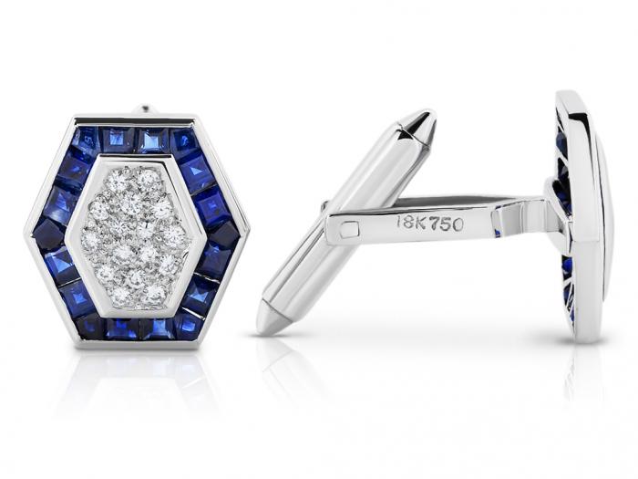 Sapphire & Diamond Cufflinks - Image 2
