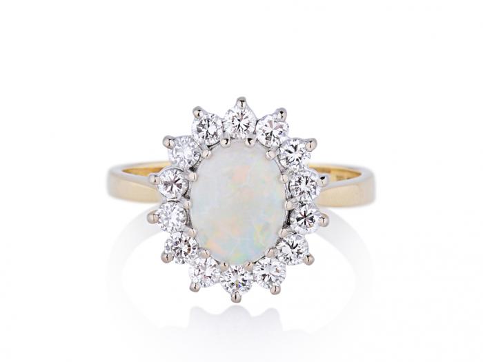 Diamond & Opal Ring