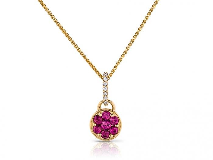 Ruby & Diamond Pendant on Chain