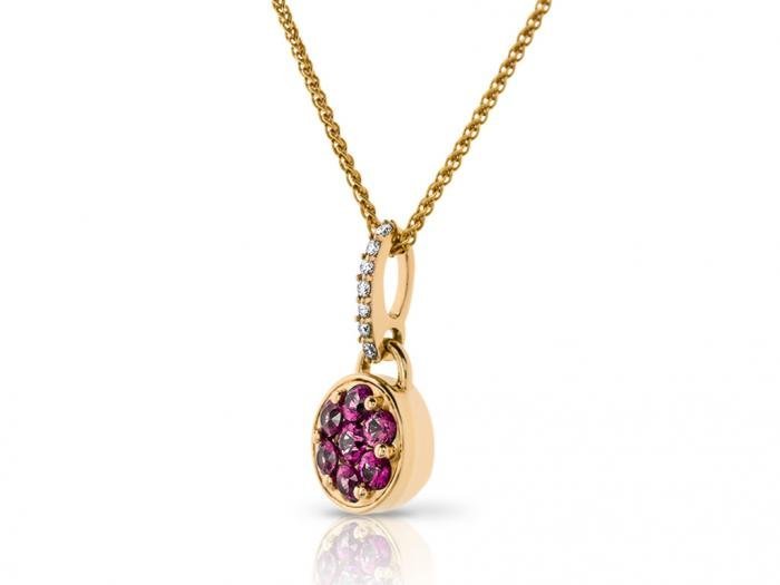 Ruby & Diamond Pendant on Chain - Image 2