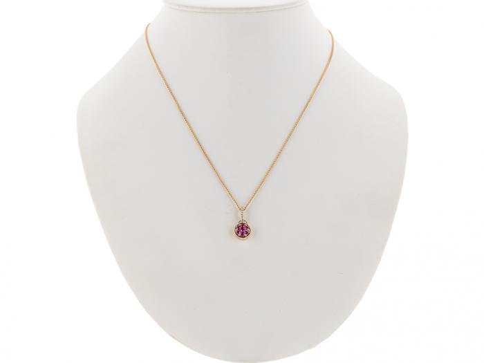 Ruby & Diamond Pendant on Chain - Image 3