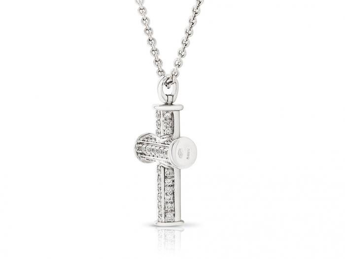 Bvlgari Diamond Cross Pendant on Chain - Image 2