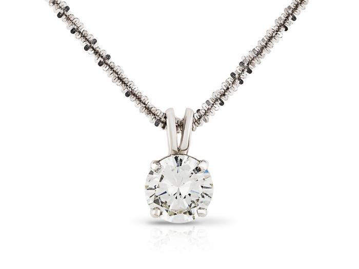 Diamond Solitaire Pendant on Chain