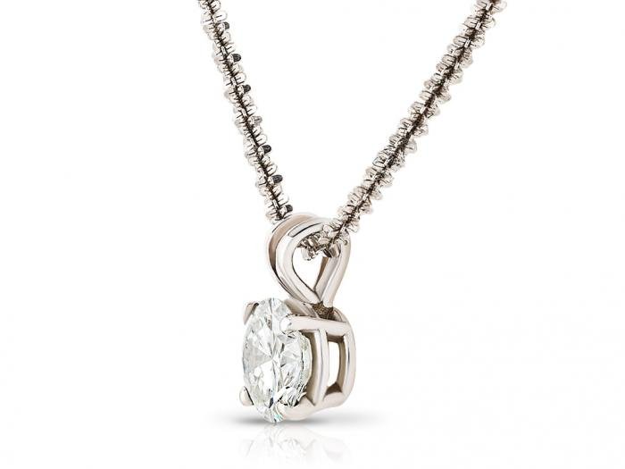 Diamond Solitaire Pendant on Chain - Image 2