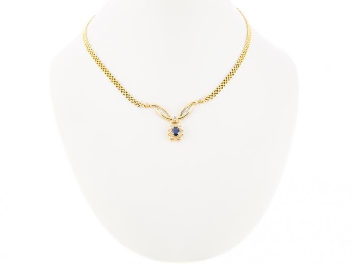 Sapphire & Diamond Necklace & Earring Set - Image 2