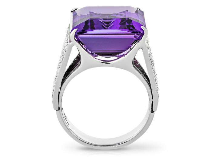 Amethyst & Diamond Ring - Image 3