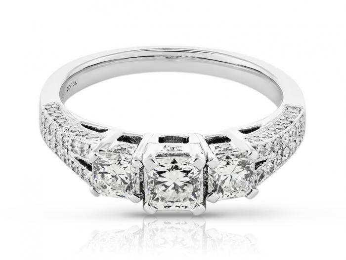 Hearts on Fire Three Stone Diamond Ring