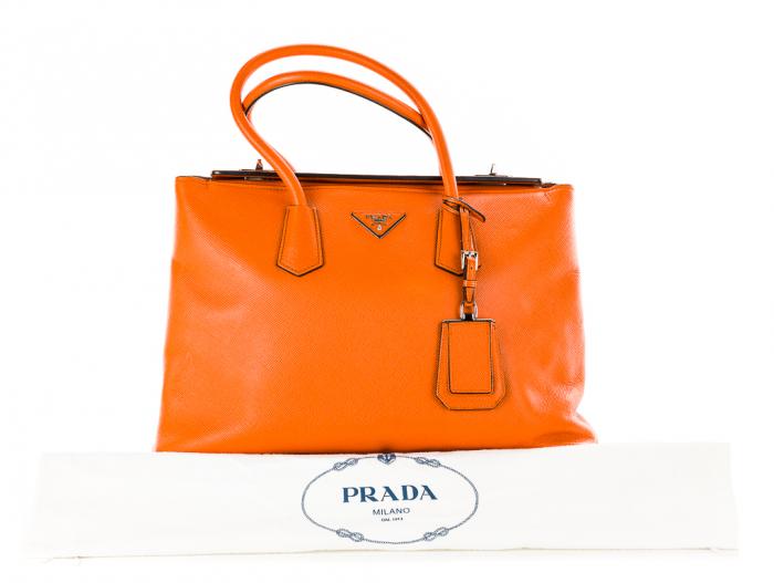 Prada Saffiano Turnlock Twin Tote - Image 5