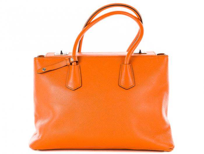 Prada Saffiano Turnlock Twin Tote - Image 6
