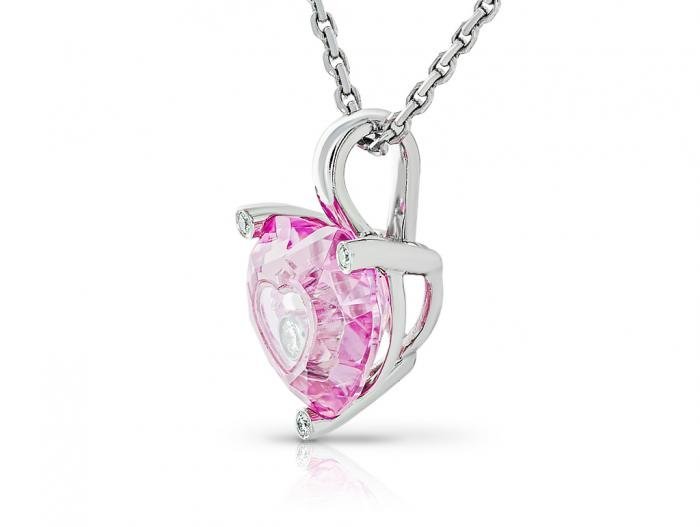 Chopard So Happy Floating Diamond & Pink Crystal Pendant  - Image 2