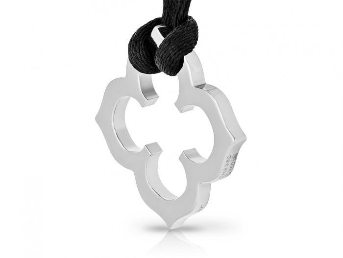 Cartier Gold Clover on Silk Cord Necklace - Image 2