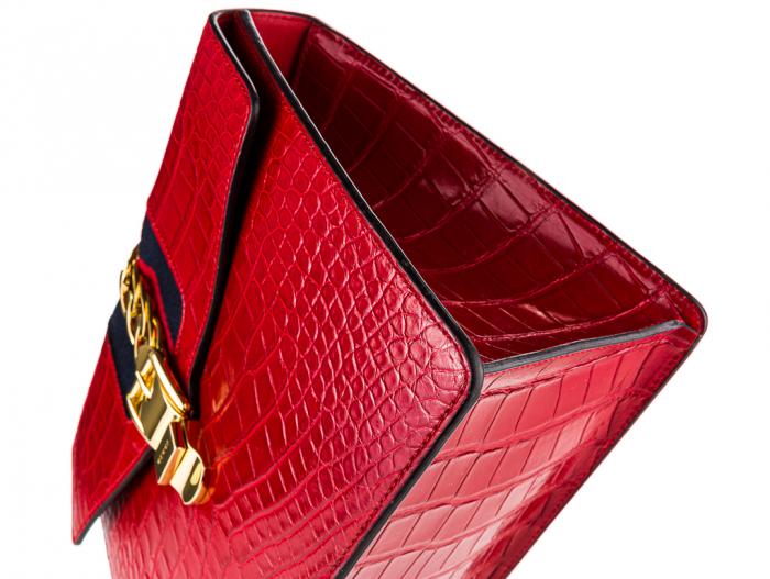 Gucci Sylvie Medium Alligator Bag - Image 4
