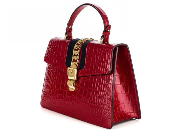 Gucci Sylvie Medium Alligator Bag - Image 2