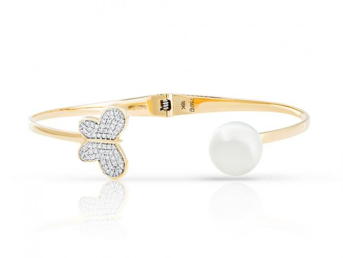 Pearl & Diamond Bangle