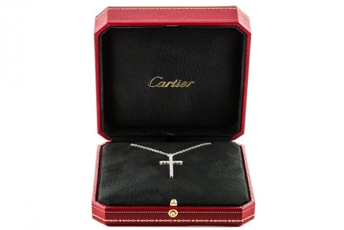 Cartier Diamond Cross Pendant on Chain - Image 3