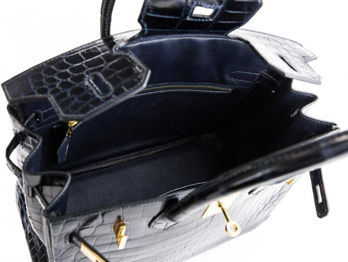 Hermes Birkin 30cm Navy Crocodile Bag - Image 5