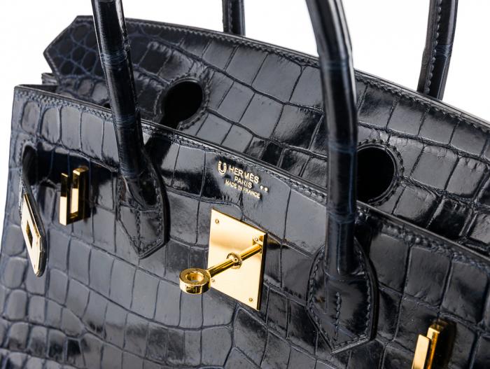 Hermes Birkin 30cm Navy Crocodile Bag - Image 4