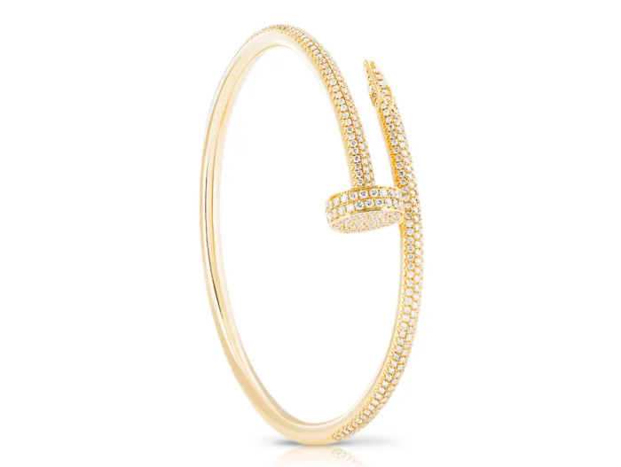 Diamond Pave Nail Bangle - Image 2