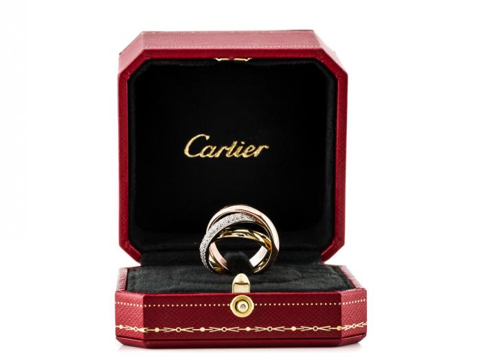 Cartier Trinity Sauvage Black Lacquer Diamond Ring - Image 4