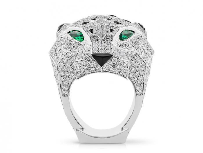 8.40ct Diamond Round Brilliant Cut Men's Panther Ring