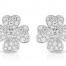 Four Leaf Clover Pave Diamond Earrings
