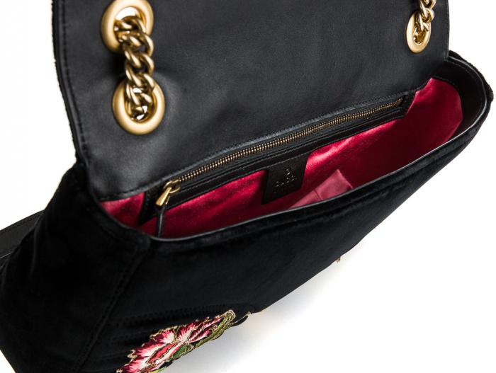 Gucci Velvet Embroidered GG Marmont Shoulder Bag - Image 5