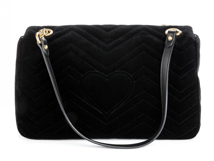 Gucci Velvet Embroidered GG Marmont Shoulder Bag - Image 3