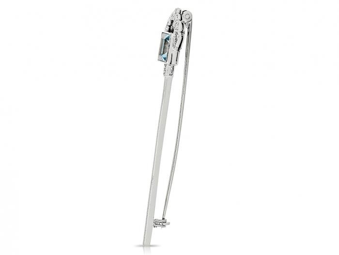 Aquamarine & Diamond Brooch - Image 2