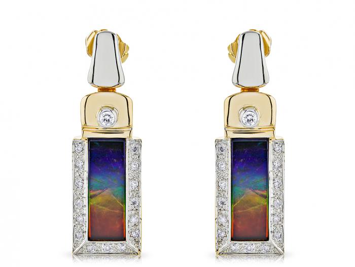 Ammolite & Diamond Set of Three - Image 2
