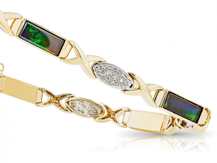 Ammolite & Diamond Bangle - Image 2