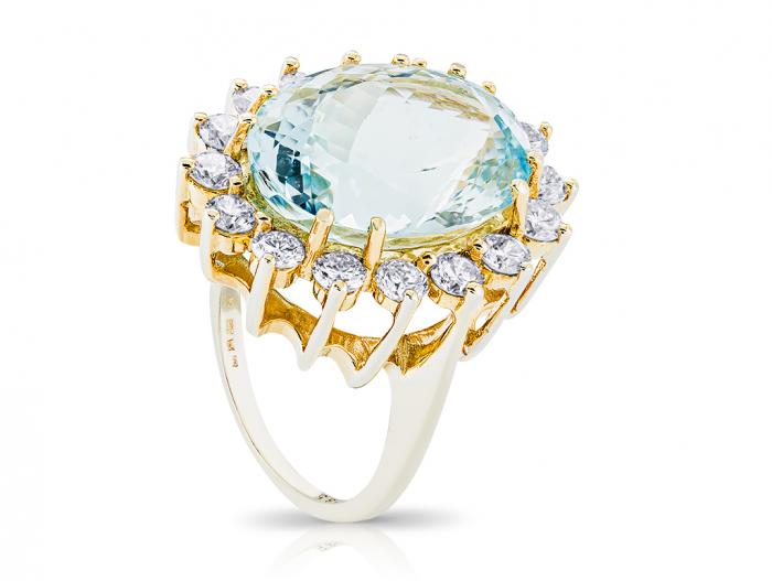 Aquamarine & Diamond Ring - Image 2