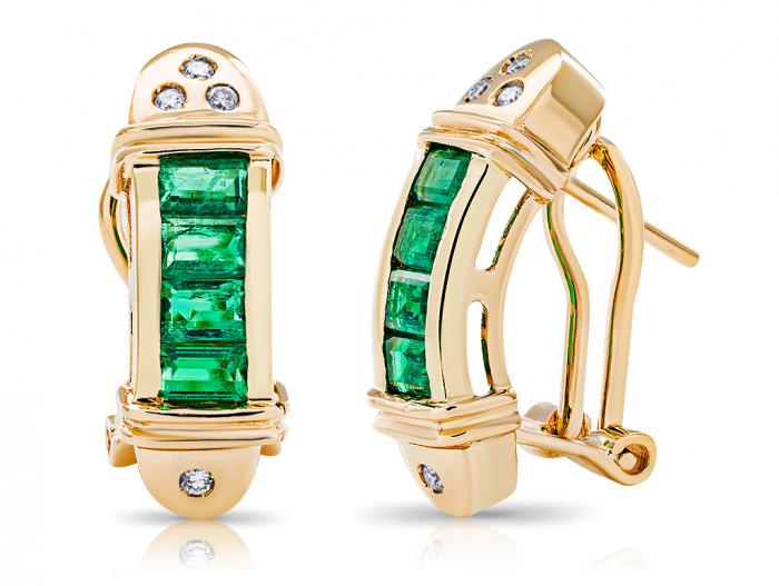 Emerald & Diamond Earrings - Image 2