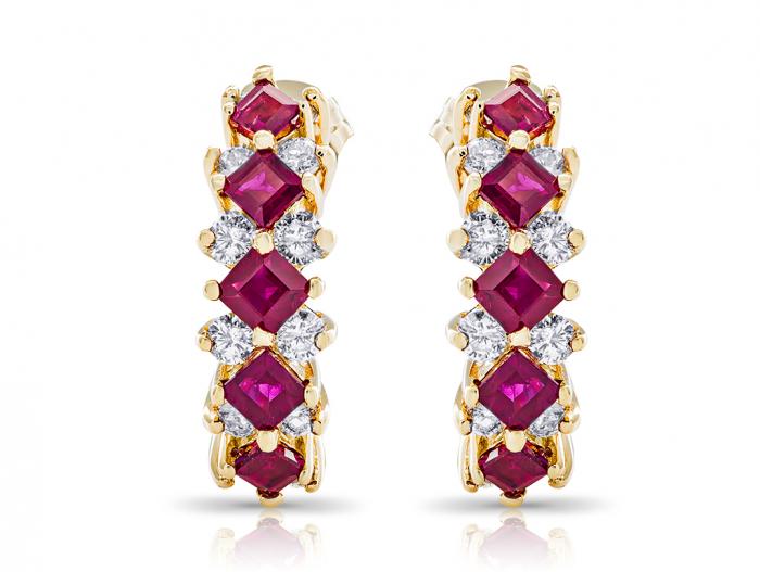Ruby & Diamond Earrings