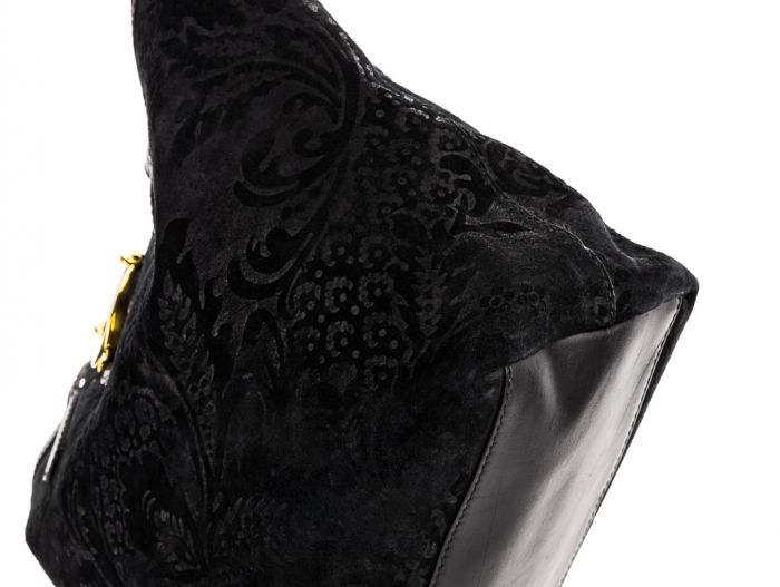 Gucci Brocade Leather Soft Stirrup Tote Bag - Image 4