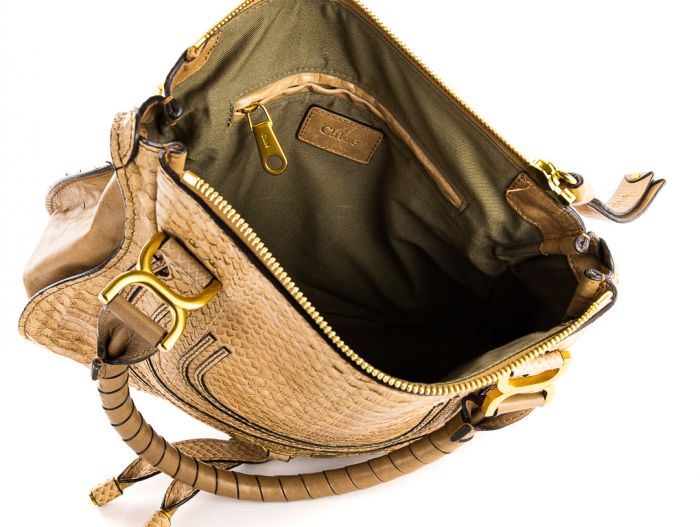 Chloe Marcie Python Satchel Crossbody Bag - Image 5