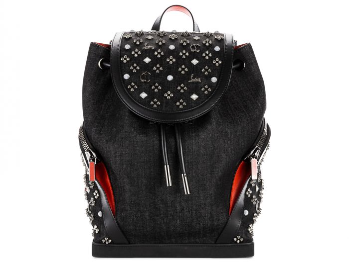 Christian Louboutin Denim Studded Explorafunk Backpack