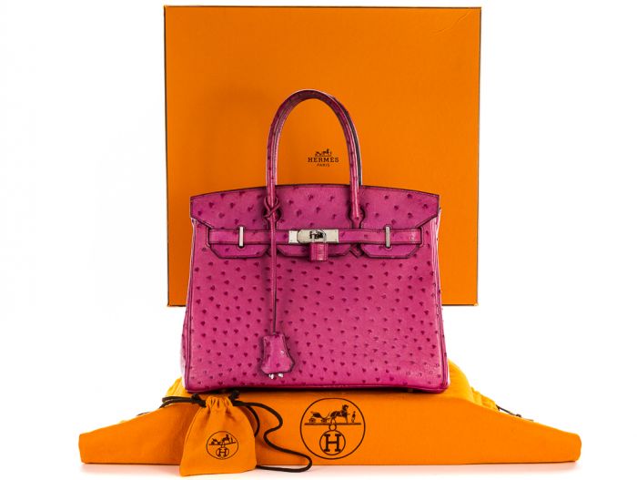 Hermès Rose Tyrien Ostrich Birkin 28cm - Image 6