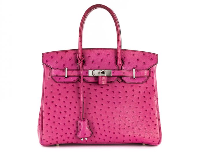 Hermès Rose Tyrien Ostrich Birkin 28cm