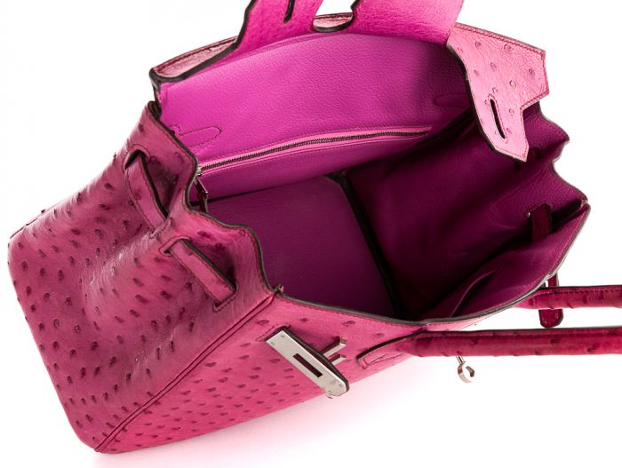 Hermès Rose Tyrien Ostrich Birkin 28cm - Image 4