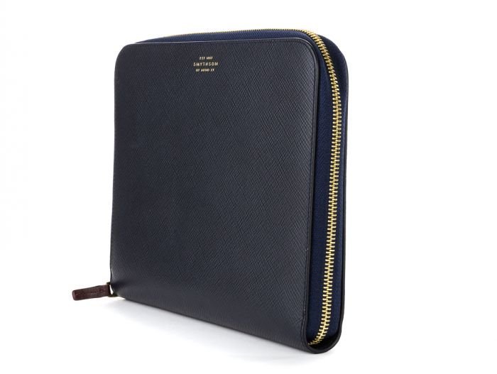 Smythson Panama Cross-Grain Leather Zip-Around Pouch  - Image 2