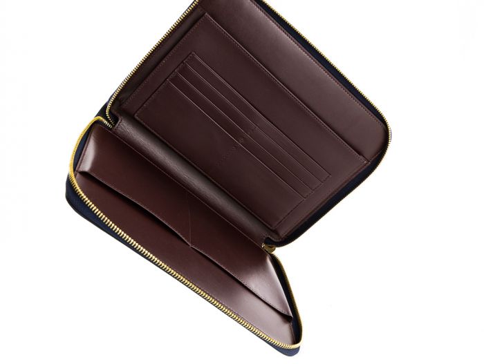 Smythson Panama Cross-Grain Leather Zip-Around Pouch  - Image 5