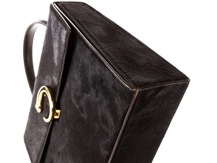 Cartier Pony Hair Small Top Handle Satchel Evening Bag - Image 4