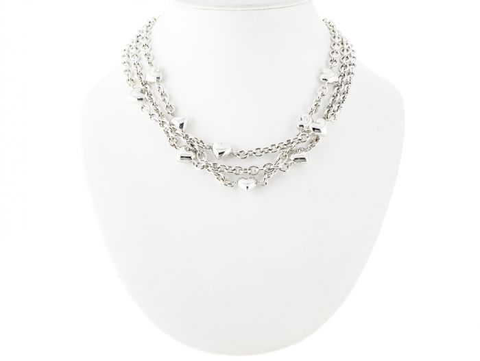 Tiffany & Co 3 Strand Puffy Heart Toggle Necklace - Image 3