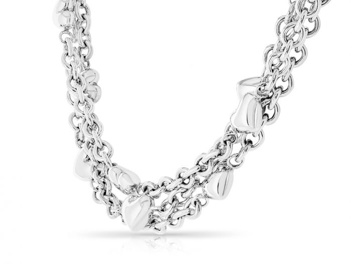 Tiffany & Co 3 Strand Puffy Heart Toggle Necklace - Image 2
